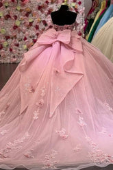 Off-Shoulder Ball Gown with 3D Floral Applique & Sparkly Tulle Perfect for Quinceanera Sweet 16 & Formal Events